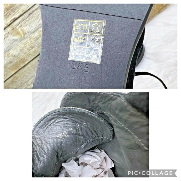 Everybody by BZ Moda Black Patchwork Leather Lace Up Sz 8.5 38.5 Ankle Boots - Picture 12 of 12